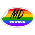 thumbnail image 2 of Towson MD Maryland Baltimore County Rainbow Pride Flag 6 Stripes Pride Flag Euro Decal Bumper Sticker 3M Vinyl 3" x 5", 2 of 3