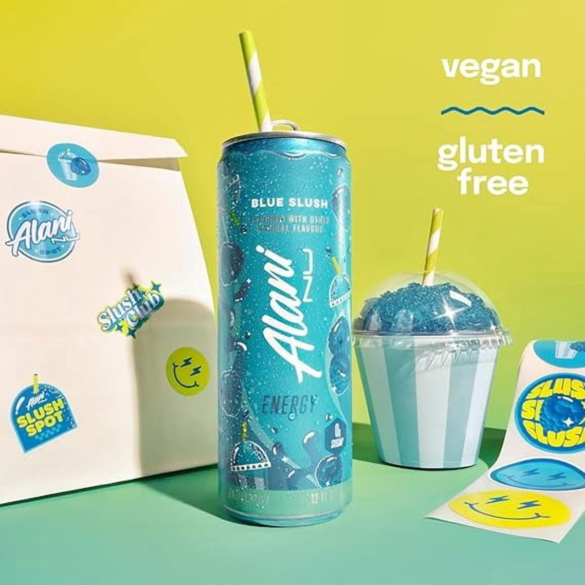 New Alani Energy Drinks Blue Slush, Orange Kiss, Cherry Twist New Flavors Variety Pack Sugar-Free, Low-Calorie, 200mg Caffeine, Energy Boost Drinks 12 fl oz (Pack of 6)