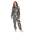 thumbnail image 2 of FORMRS Onesies Pajama for Adults Unisex Hoodie Winter Jumpsuit One Piece Sleepwear, Sizes S-2XL, Orange Checkered Pattern, 2 of 7