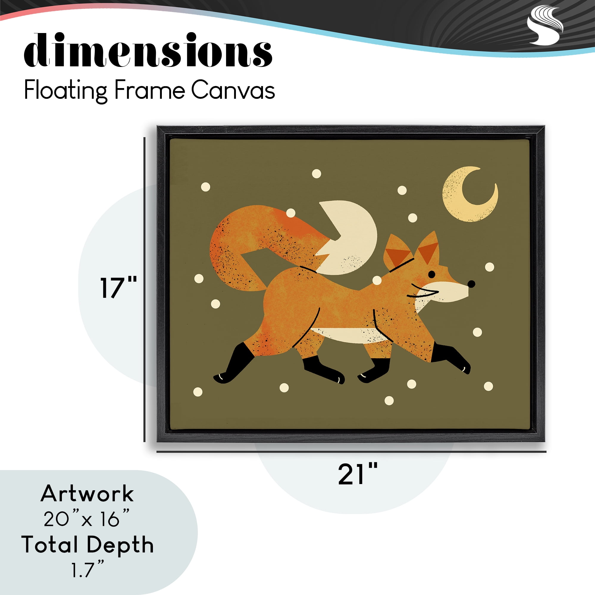 Stupell Industries Wandering Winter Fox Black Framed Floater Canvas Wall Art, design by Renea L. Thull