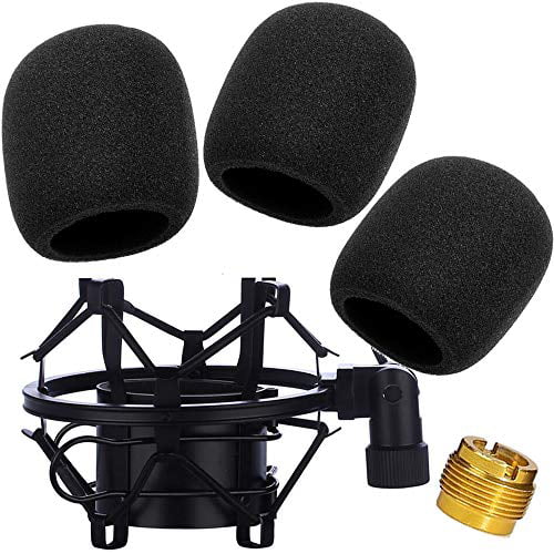 Mic Large Foam Cover Microphone Windscreen with Shock Mount for 