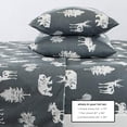thumbnail image 3 of 4-Piece Lodge Printed Ultra-Soft Microfiber Sheet Set. Beautiful Patterns Drawn from Nature, Comfortable, All-Season Bed Sheets. (Full, Forest Animal - Dark Grey), 3 of 4
