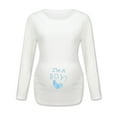 thumbnail image 4 of T-shirt de Maternité pour Femmes à Ourlet Irrégulier, Manches Longues, Col Rond, Basique, Allaitement, 4 of 4
