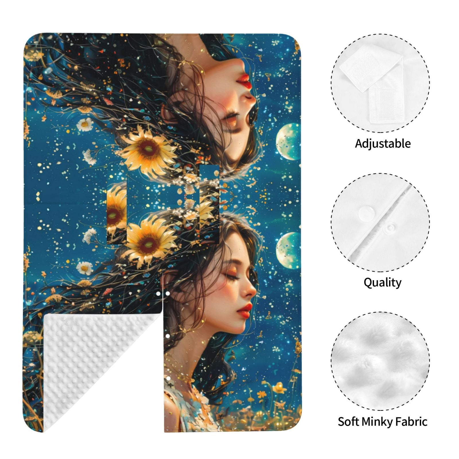 Car Seat Cover Baby - Artistic Night Sky Sunflower Princess Breathable Infant Car Seat Cover for Baby Carseat, Lightweight Comfort Baby Essentials Must Haves Newborn Stuff for Girl Boy