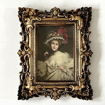 5x7 Vintage Picture Frame with Embossed Flower Design, Baroque Black Picture Frames,Vertically or Horizontally, Wall Hanging and Tabletop Display