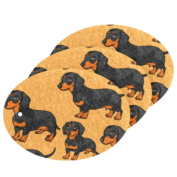 Dogs Dachshund 3 Pack Dish Sponges Bulk Natural Sponges Compressed Sponges Non-Scratch for Kitchen Cleaning Dishes