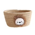 thumbnail image 1 of Cesta de almacenamiento de hilo de algodón tejida a mano, organizador de juguetes y basura de mesa para niños León marrón, 1 of 8