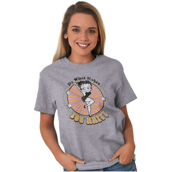 Retro Betty Boop What Makes You Happy Women's Graphic T Shirt Tees Brisco Brands S