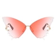 thumbnail image 2 of Gafas de sol tamaño con lente de mariposa y montura sin Rosa degradado SM SunniMix gafas de sol grandes con forma de ojo de gato, 2 of 7