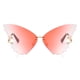 thumbnail image 2 of Gafas de sol tamaño con lente de mariposa y montura sin Rosa degradado SM SunniMix gafas de sol grandes con forma de ojo de gato, 2 of 7