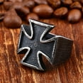 thumbnail image 5 of Men Iron Cross Ring Black Stainless Steel Gothic Fashion Jewelry Accessory Durable Antique Electroplating Type, 5 of 6