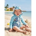 thumbnail image 5 of BemeyourBBs Infant Baby Girl Swimsuit Infant Bathing Suit One-Piece Swimsuits with Sun Hat Set Long Sleeve Rash Guard Swimwear Floral Zipper Summer Beach Wear, 5 of 9