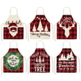 thumbnail image 7 of pdqouc Christmas Kitchen Cooking Aprons Red Plaid Adjustable Baking Apron Holiday Party Household Cute Creative Fashion Aprons for Women, 7 of 7