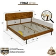 thumbnail image 5 of Acacia Frida Bed Frame with Headboard Solid Wood Platform Bed, Queen Bed Frame Tall Headboard Natural Wood Bed Compatible with All Mattress Types, No Box Spring Needed, Quick & Easy Assembly, Caramel, 5 of 8