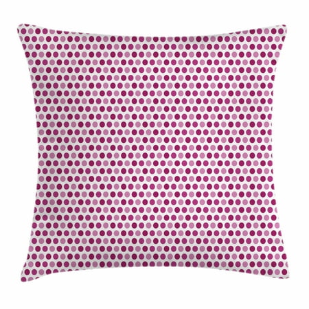 - Polka Dot Throw Pillow Cushion Cover, Abstract Vibrant Toned Little Circle Round Disc Shaped Spots Retro Image, Decorative Square Accent Pillow Case, 24 X 24 Inches, Magenta Pale Pink, by Ambesonne