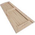 thumbnail image 6 of Ekena Millwork 18"W x 76"H (70" Low Side) Timberthane Pecky Cypress Two Equal Flat Panel w/Elliptical Top Faux Wood Shutters (Per Pair), Primed Tan, 6 of 6