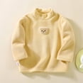 thumbnail image 4 of BRGZLK Boys Cute BearTops Polar Fleece Semi High Neck Top Kids Long Sleeve Pullover Shirt for Kids Casual Comfort Tops Yellow 7-8 Years, 4 of 5