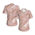 thumbnail image 3 of Yiaed Rose Gold Glitter Splatter Print Women's T Shirt V-Neck Short Sleeve Shirt Casual Breathable Tee Summer Tops-Large, 3 of 5