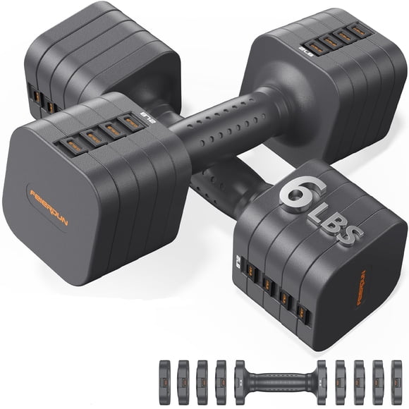 Juego de mancuernas FEIERDUN 5 en 1 ajustables 2 x 5,4 kg/9 kg para mujer