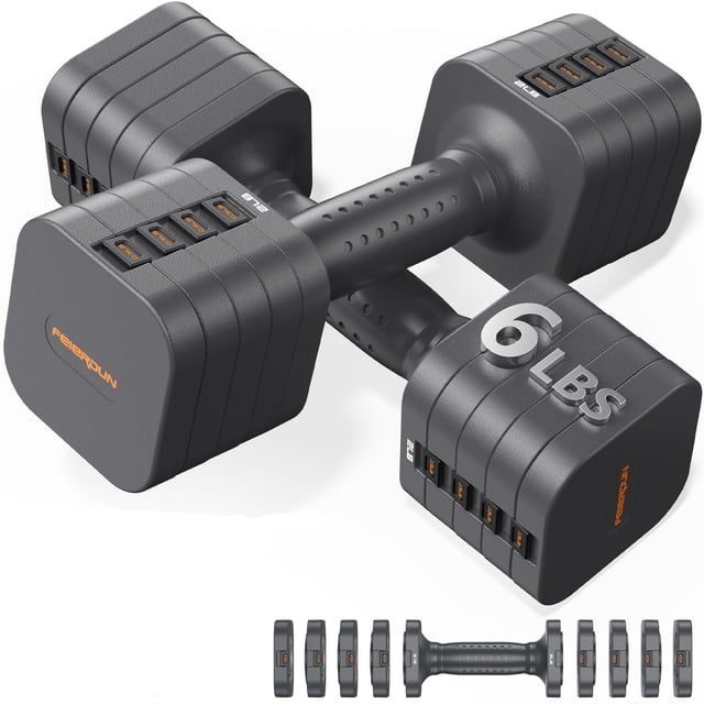 Juego de mancuernas FEIERDUN 5 en 1 ajustables 2 x 5,4 kg/9 kg para mujer