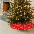 thumbnail image 5 of AYktou 35 Inch Christmas Tree Skirts, Christmas White Snowflake Pattern Xmas Tree Mats Christmas Tree Bottom Decoration Delicate Print Red Tree Shirt Christmas Tree Collar for Festival Indoor Decor, 5 of 7