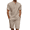 Khaki, variant on COOFANDY Men's 2 Pieces Linen Set Casual Henley Shirts Short Sleeve Beach Yoga Shorts Summer Pants Outfits