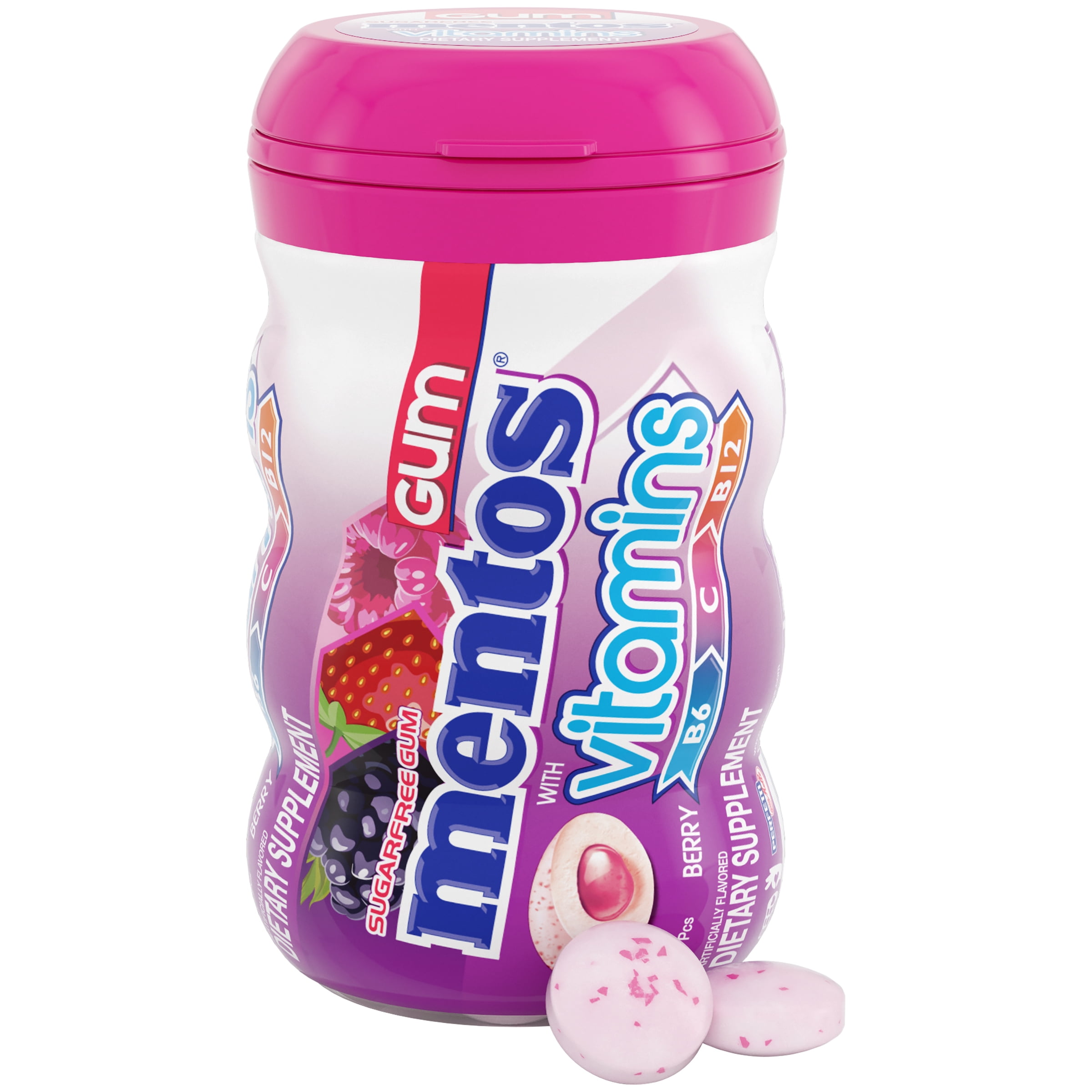 Mentos Sugar Free White Strawberry Chewing Gum, 72pcs