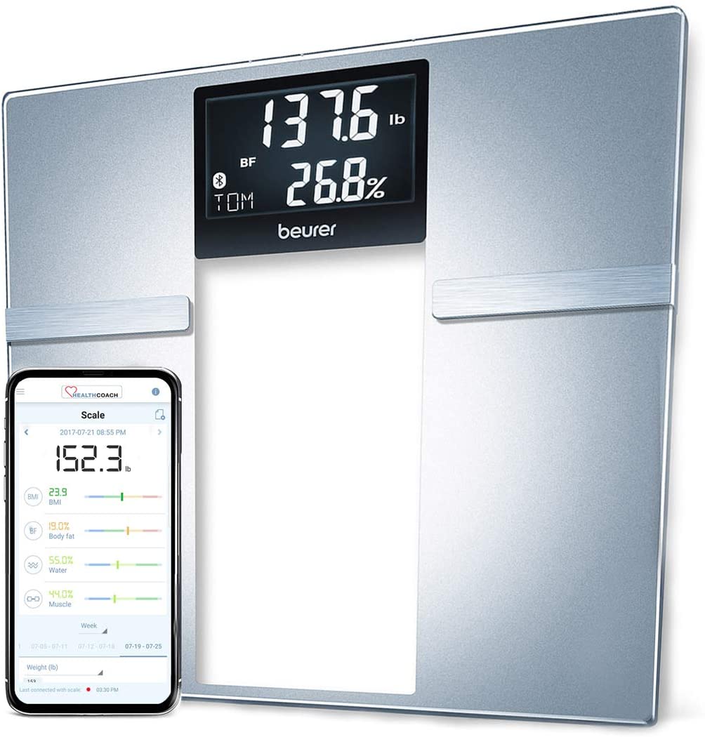 Beurer Body Fat Scale, Body Weight, Body Fat, Body Water & More, Smart
