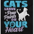 thumbnail image 2 of Cats Leave Paw Prints on Your Heart Women Plus Size Long Sleeve Graphic Tee Brisco Brands 2X, 2 of 5
