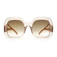thumbnail image 5 of Womens Thick Plastic Rectangle Butterfly Retro Diva Sunglasses Clear Brown - Brown, 5 of 8