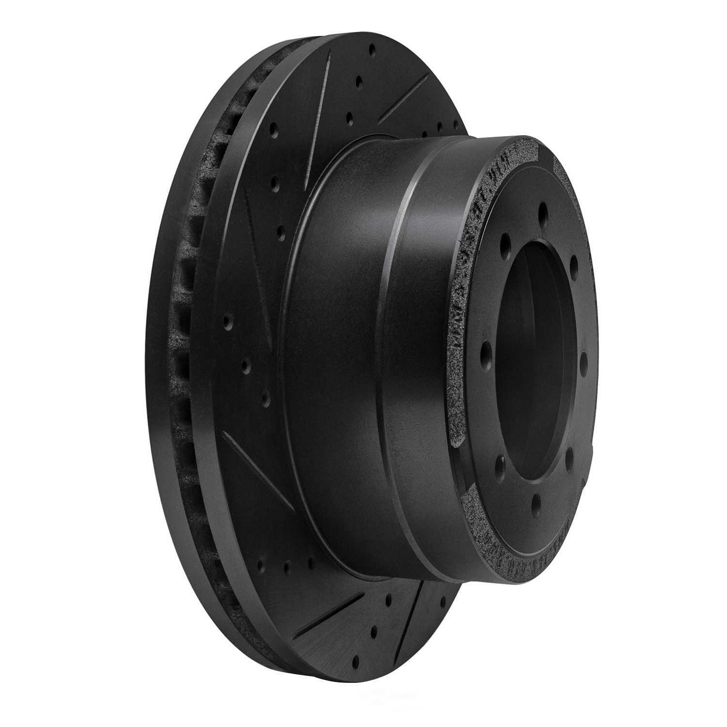 Dynamic Friction Company 633-54225L DFC Brake Rotor - Drilled And Slotted - Black
