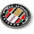 thumbnail image 3 of Iraq Afghanistan Veteran with Ribbons Design - 3D Domed CAR Emblem Badge Sticker Chrome Plastic Round Bezel, 3 of 7