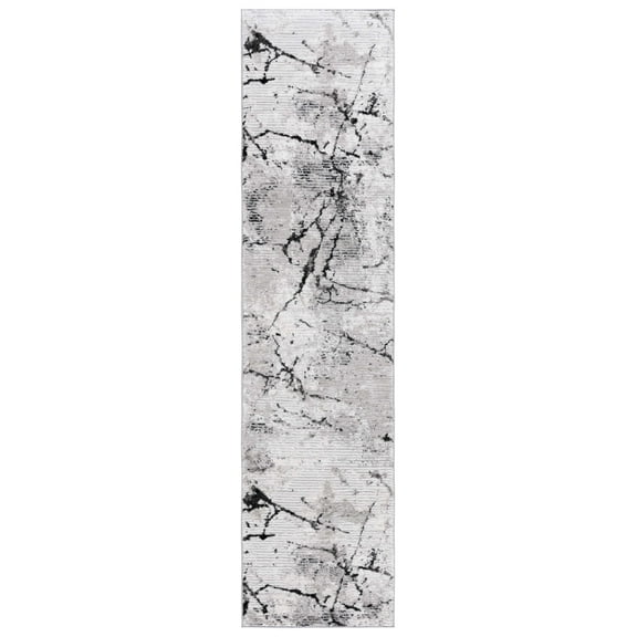 SAFAVIEH Meadow Moema Distressed Runner Rug, Grey/Black, 2' x 8'