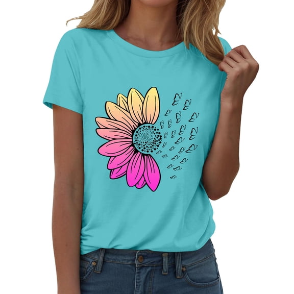 T Shirts For Women Womens Tops Fashion Workout T Shirts Athletic Plus Size Tops Summer Trendy Clothes Short Sleeve Spring Tee