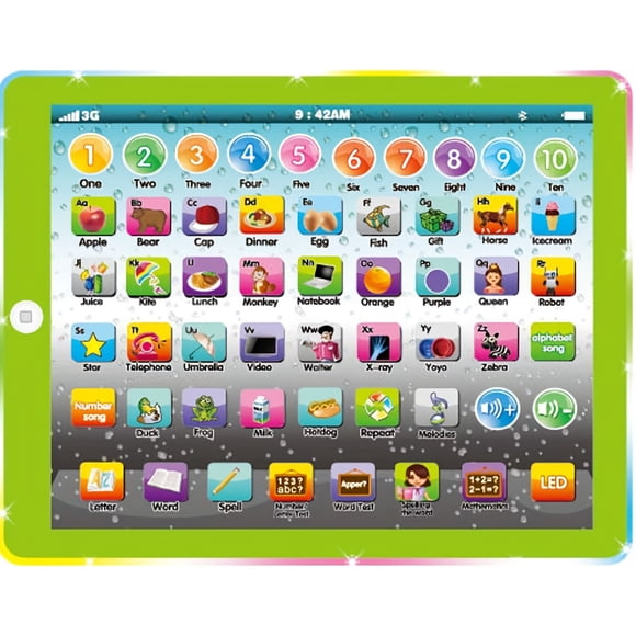 LNGOOR Kids‘ Fun Learning Tablet - Educational Preschool Interactive Toy with ABC Word Songs Music Numbers and Electronic Games for Boys and Girls - Perfect for Toddler Development and