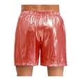 thumbnail image 2 of iiniim Men's Shiny Metallic Disco Shorts Loose Fit with Side Pockets for Casual Daily Party Wear Hot Pink M, 2 of 7