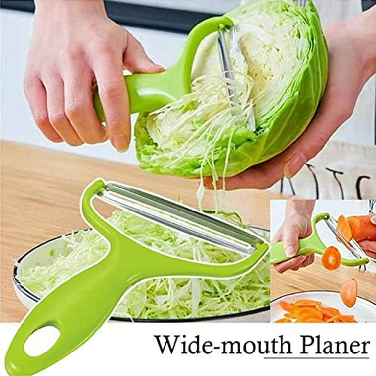 Yirtree Julienne Peeler Stainless Steel Cutter Slicer with Cleaning Brush  Pro for Carrot Potato Melon Gadget Vegetable Fruit Cabbage Grater Potato