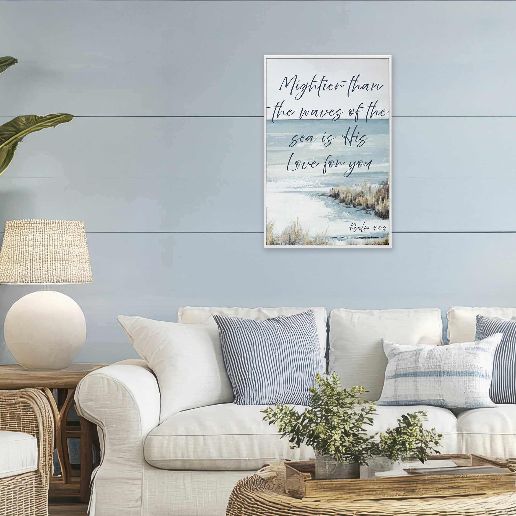 Stupell Industries Mightier Than The Waves White Framed Giclee Art, design by Patricia Pinto