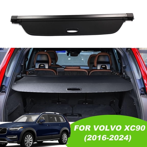 Fit 2016-2026 Volvo XC90 Retractable Cargo Cover for 2016 2017 2018 2019 2020 2021 2022 2023 2024 2025 2026 Volvo XC90 SUV Accessory Rear Trunk Privacy Shade, Black
