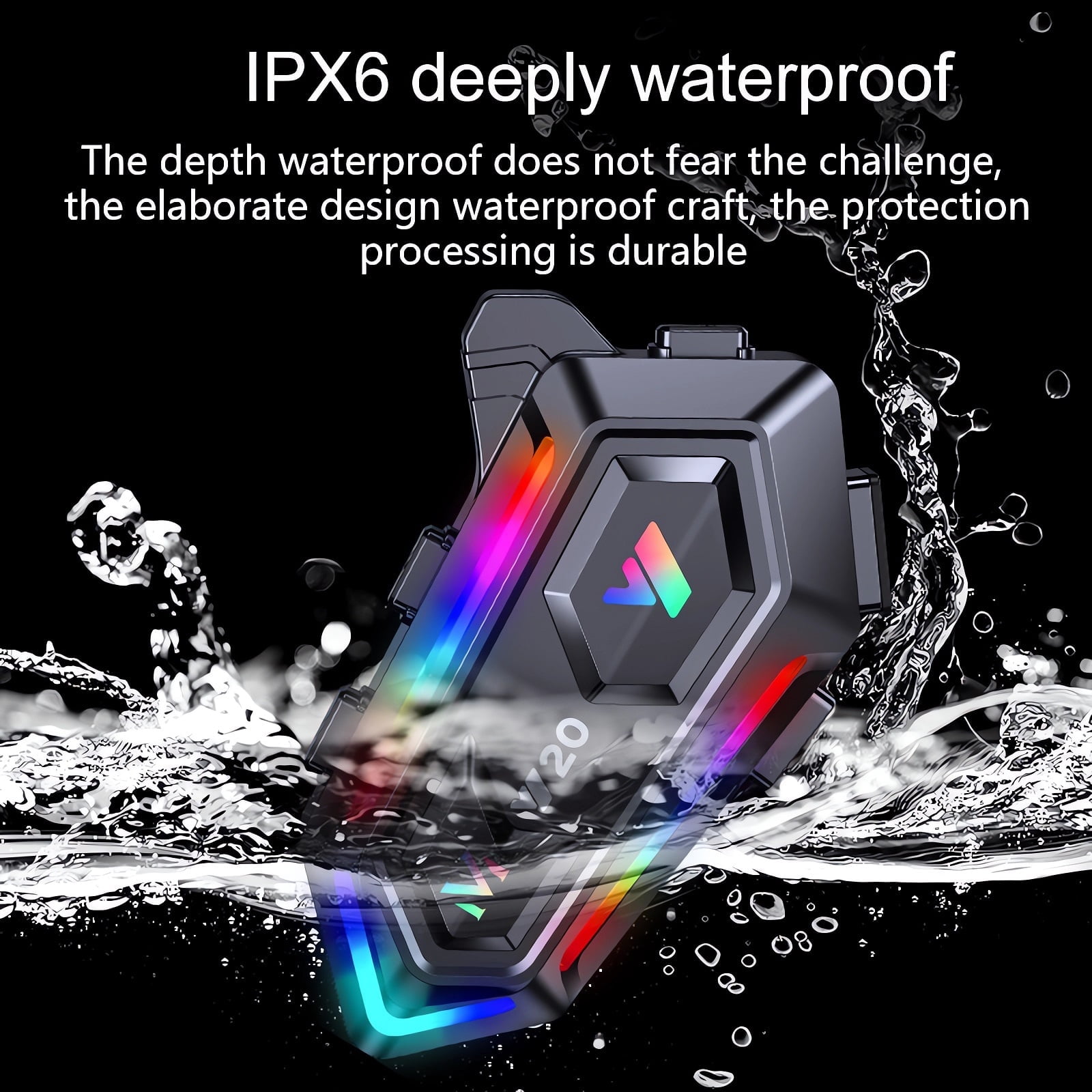 Toopower Bluetooth Motorcycle Helmet Speakers with Noise Control, IPX6 Waterproof, Music & Siri Control