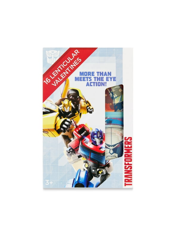 Transformers Valentine Exchange Cards, 3 Stage Lenticular, Multi-Colored, 16 Count, Kiddie Cards