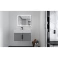 thumbnail image 6 of Amazon 30" Gray Wood Floating Vanity with White Top and Black Trim, 6 of 10