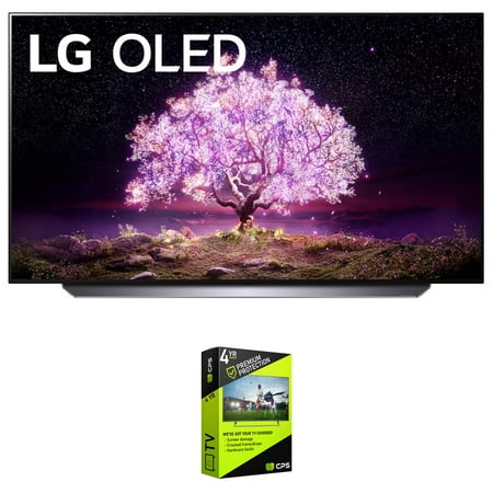 LG OLED55C1PUB 55 inch 4K Smart OLED TV with AI ThinQ (2021 Model) Bundle with Premium 4 Year Extended Protection Plan
