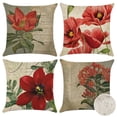 thumbnail image 1 of OTOSTAR Set of 4 Decorative Throw Pillow Covers 18x18 Inches, Waterproof Cushion Covers, Perfect to Outdoor Patio Garden Living Room Sofa Farmhouse Decor (Vintage Red Flower), 1 of 7