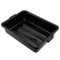 thumbnail image 2 of Restaurantware-TUB ONLY: RW Clean 21.25 Inch x 15.7 Inch Bus Tubs, 12 Regular Bus Boxes - Lids Sold Separately, With Handles, Black Plastic Restaurant Tubs, Heavy-Duty, For Kitchen Organization, 2 of 10