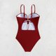 thumbnail image 5 of Trajes de baño para mujer, moda de verano para mujer, color sólido con cojín en el pecho y sin soporte de acero, traje de baño con tirantes sin espalda, trajes de baño para mujer, trajes de baño para, 5 of 9