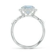thumbnail image 2 of ANGARA Natural Vintage Inspired 1.6 ct Aquamarine Flower and Vine Ring in 14K White Gold for Women (Size-8mm) | March Birthstone, Anniversary, Jewelry Gift for Women | Natural Aquamarine Ring, 2 of 9