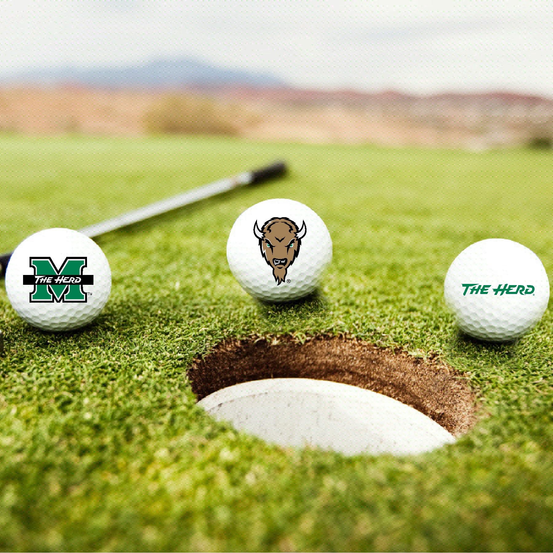Marshall University Thundering Herd Logo Edition Taylormade Distance+ Golf Balls 12-Pack (Dozen)