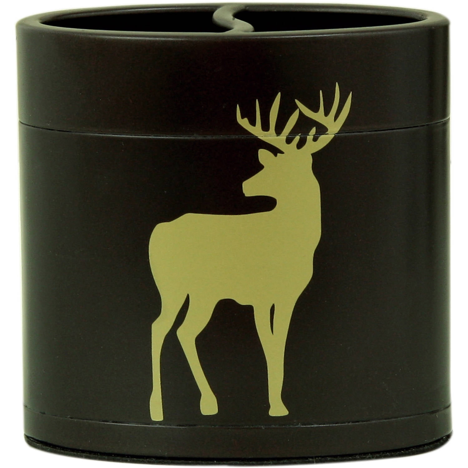 Bacova Guild Whitetail Deer Dark Brown Metal Wide Opening Toothbrush Holder by Bacova Guild LTD