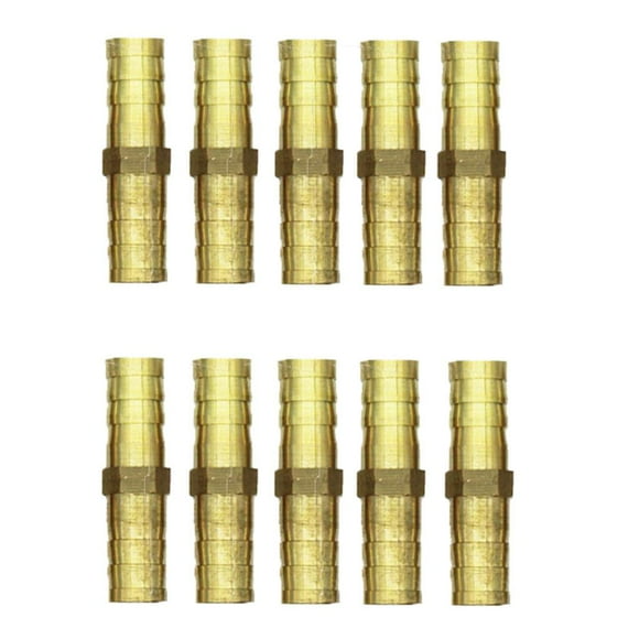 GUOOL Brass barbed wire hose tube tube tube accessory coupler connector-10 pcs, 10Pcs 10mm-10mm